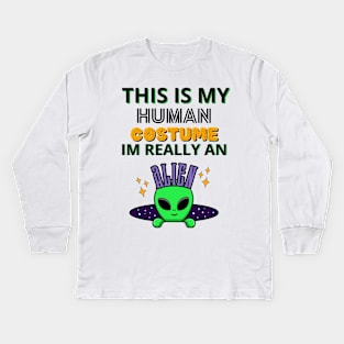 This Is My Human Costume Kids Long Sleeve T-Shirt